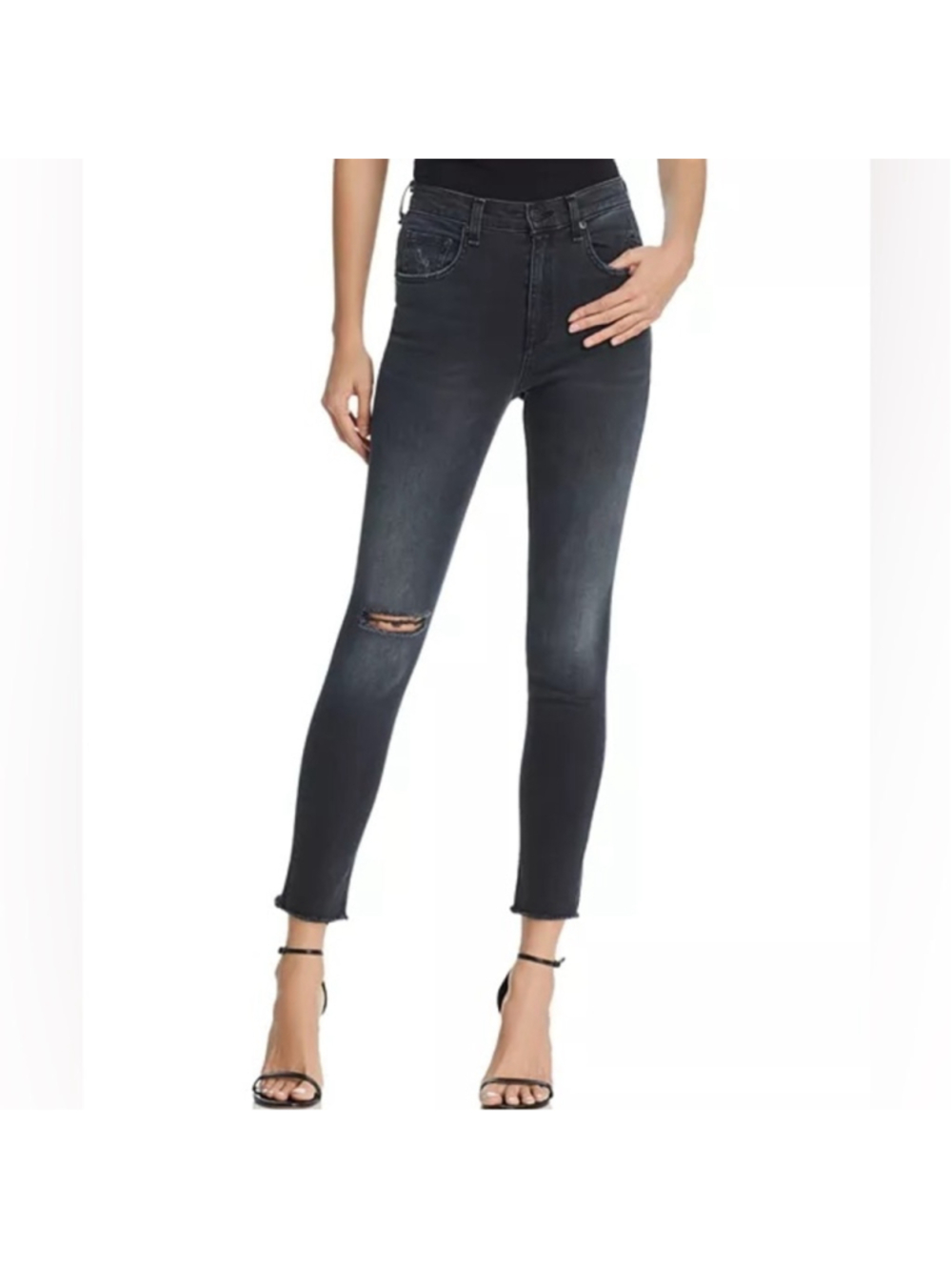 Rag & Bone High Rise Ankle Skinny Sz 25 (12.25”W) Steele EUC